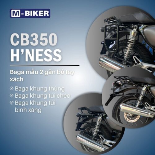 Baga CB350, khung thùng hông, khung túi, bình xăng ống uốn CNC, sơn tĩnh điện màu đen, tải trọng tiêu chuẩn