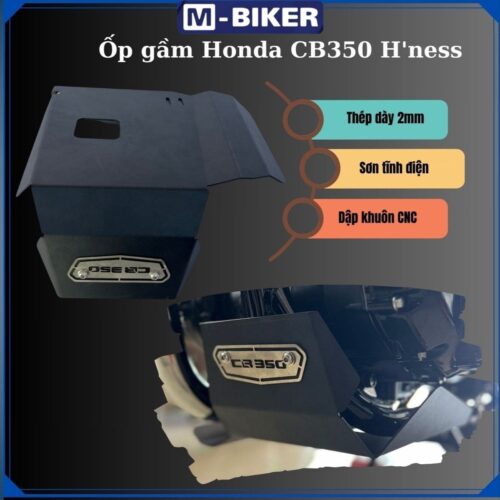 Ốp gầm CB350 H’ness tấm chấn CNC, sơn tĩnh điện màu đen, có logo