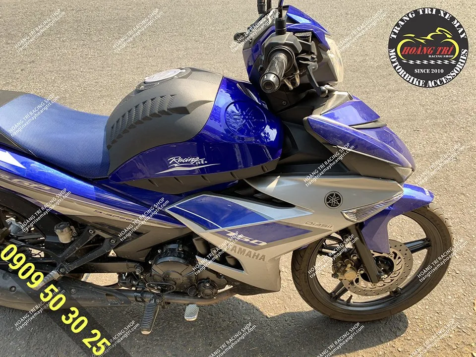 Thêm một chiếc Exciter 150 GP lắp thùng kiểu moto màu xanh dương