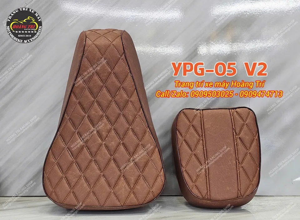 Yên xe PG-1 được bọc da mới và thay mút Kymdan theo mẫu YPG-05 V2 với độ hoàn thiện cao