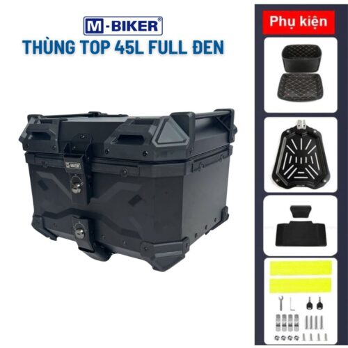 Thùng top 45l mbiker, thùng nhôm sau xe máy