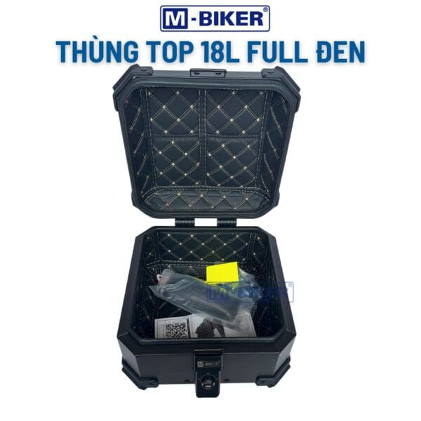 Thùng Top 18L Mbiker Full Đen Chất Liệu Nhôm Gắn Sau Xe Máy - Ảnh 5