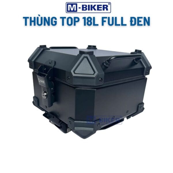 Thùng Top 18L Mbiker Full Đen Chất Liệu Nhôm Gắn Sau Xe Máy - Ảnh 3