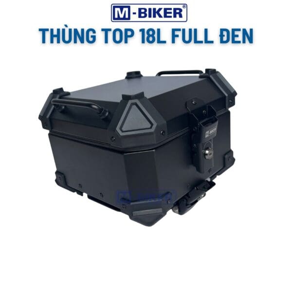 Thùng Top 18L Mbiker Full Đen Chất Liệu Nhôm Gắn Sau Xe Máy - Ảnh 2