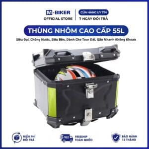 Thùng TOP 55L Nhôm cao cấp, Chống Nước M-Biker