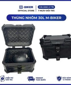 Thùng TOP Nhôm 30L M-Biker. Gắn Sau Xe, Chống Nước, Khóa An Toàn, Đựng Đồ Phượt Tiện Lợi