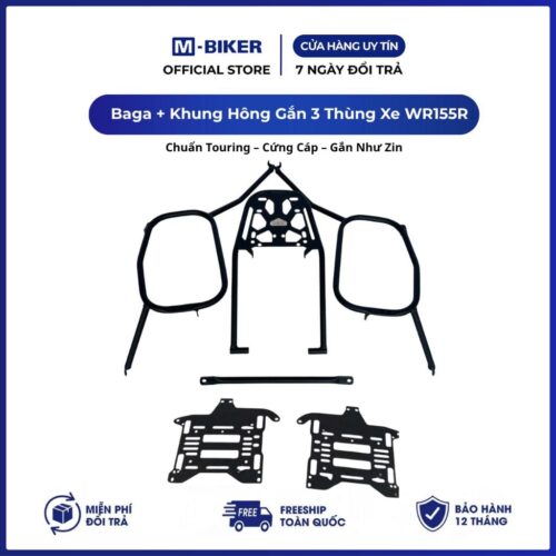 Combo Baga Và Khung Hông Gắn 3 Thùng Xe Yamaha WR155R M-Biker