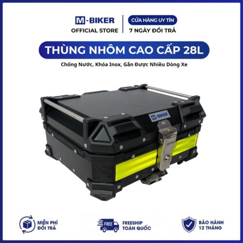 Thùng TOP 28L Nhôm cao cấp, chống nước M-Biker