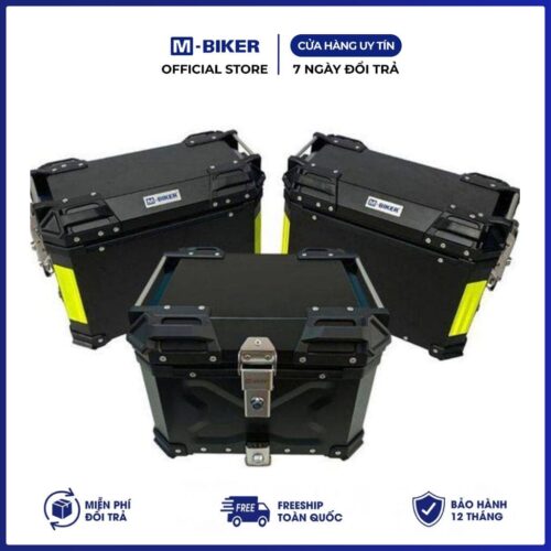 Thùng TOP nhôm chữ X full đen