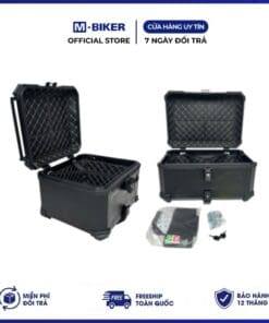Thùng TOP nhôm 55l chữ X full đen