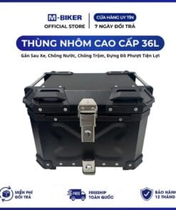 Thùng TOP 36L Nhôm cao cấp. Gắn Sau Xe, Chống Nước, Chống Trộm M-Biker
