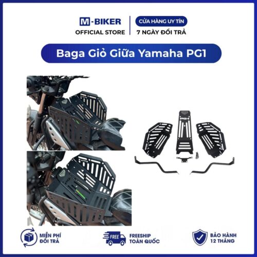 Baga Giỏ Giữa Yamaha PG1 Ghép M-Biker. Thép, CNC, Sơn Tĩnh Điện