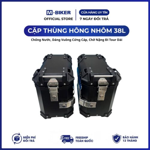 Cặp Thùng Hông 38L Nhôm. Chống Nước M-Biker