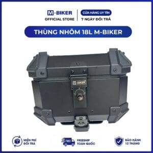 Thùng TOP Nhôm 18L M-Biker Chống Nước, Khóa Chống Trộm, Đựng Đồ Tiện Lợi