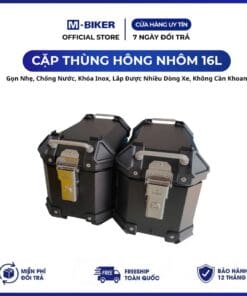 Cặp Thùng Hông 16L Nhôm. Gọn Nhẹ, Chống Nước, Khóa Inox M-Biker
