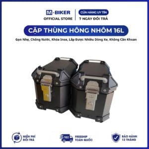 Cặp Thùng Hông 16L Nhôm. Gọn Nhẹ, Chống Nước, Khóa Inox M-Biker