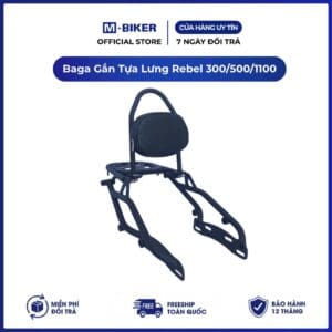 HONDA Rebel 300/500/1100 Baga Gắn Tựa Lưng M-Biker. Mẫu 2, Có Tựa Lưng Êm Ái
