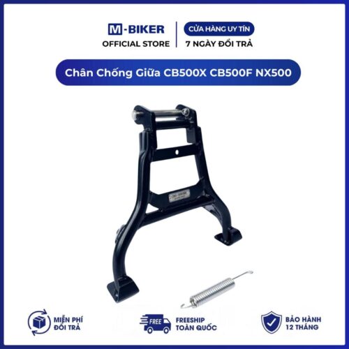Chân Chống Giữa CB500X, CB500F, NX500 Đen Nhám M-Biker. Thép Chịu Lực, Sơn Tĩnh Điện