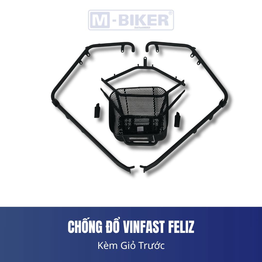 Khung Chống Đổ Feliz S MBiker Kèm Giỏ Trước Cho Xe Điện VinFast