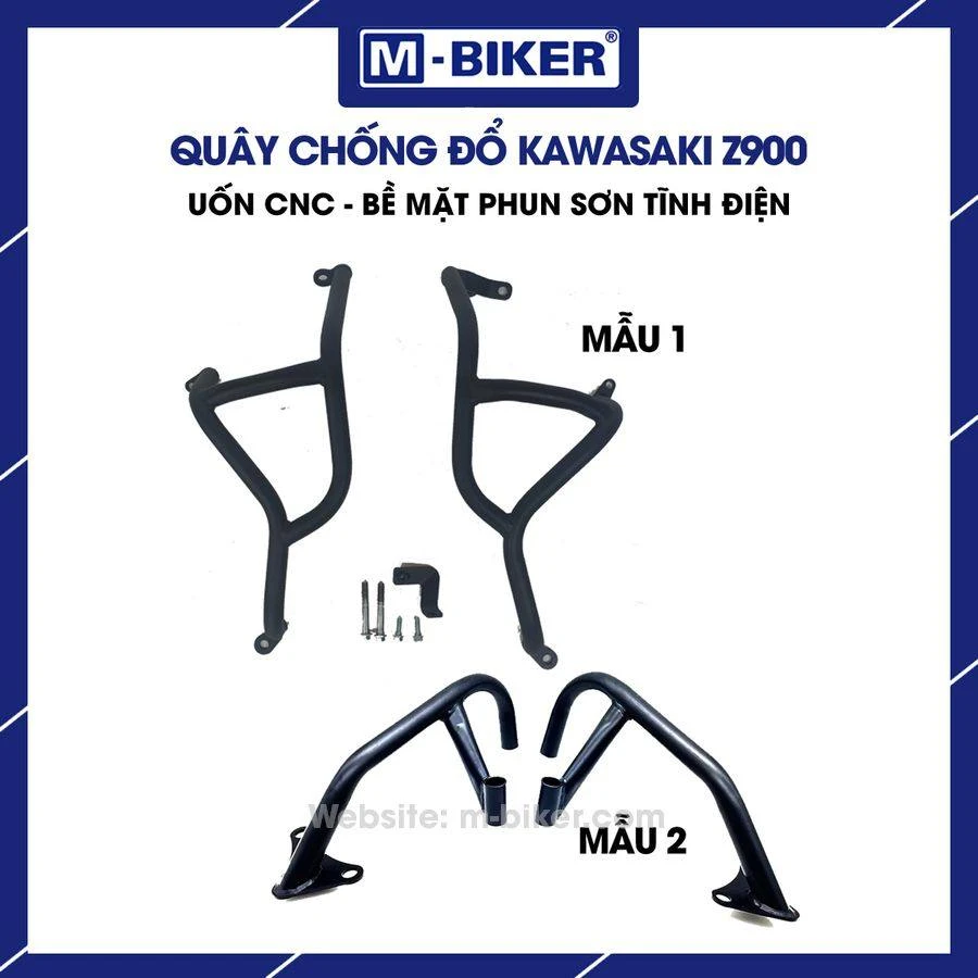Chi tiết bề mặt sơn tĩnh điện mịn màng và đồng đều màu sắc trên ống thép khung chống đổ M-Biker
