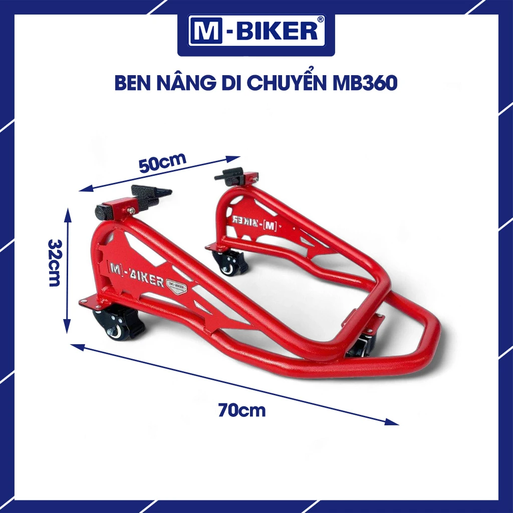 Ben nâng sau MBiker: Chọn đúng mã theo xe và nhu cầu sử dụng 5 Ben nâng di chuyển MB360 có bánh xe xoay linh hoạt cho không gian hẹp