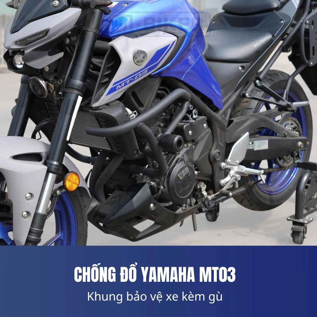Bộ khung bảo vệ MT03 MBiker: Thông số kỹ thuật & Hướng dẫn lắp đặt 6 Bộ khung bảo vệ MT03 MBiker inox 304 lắp đặt chuẩn xác trên Yamaha MT-03, bảo vệ lốc máy và dàn áo khỏi va chạm