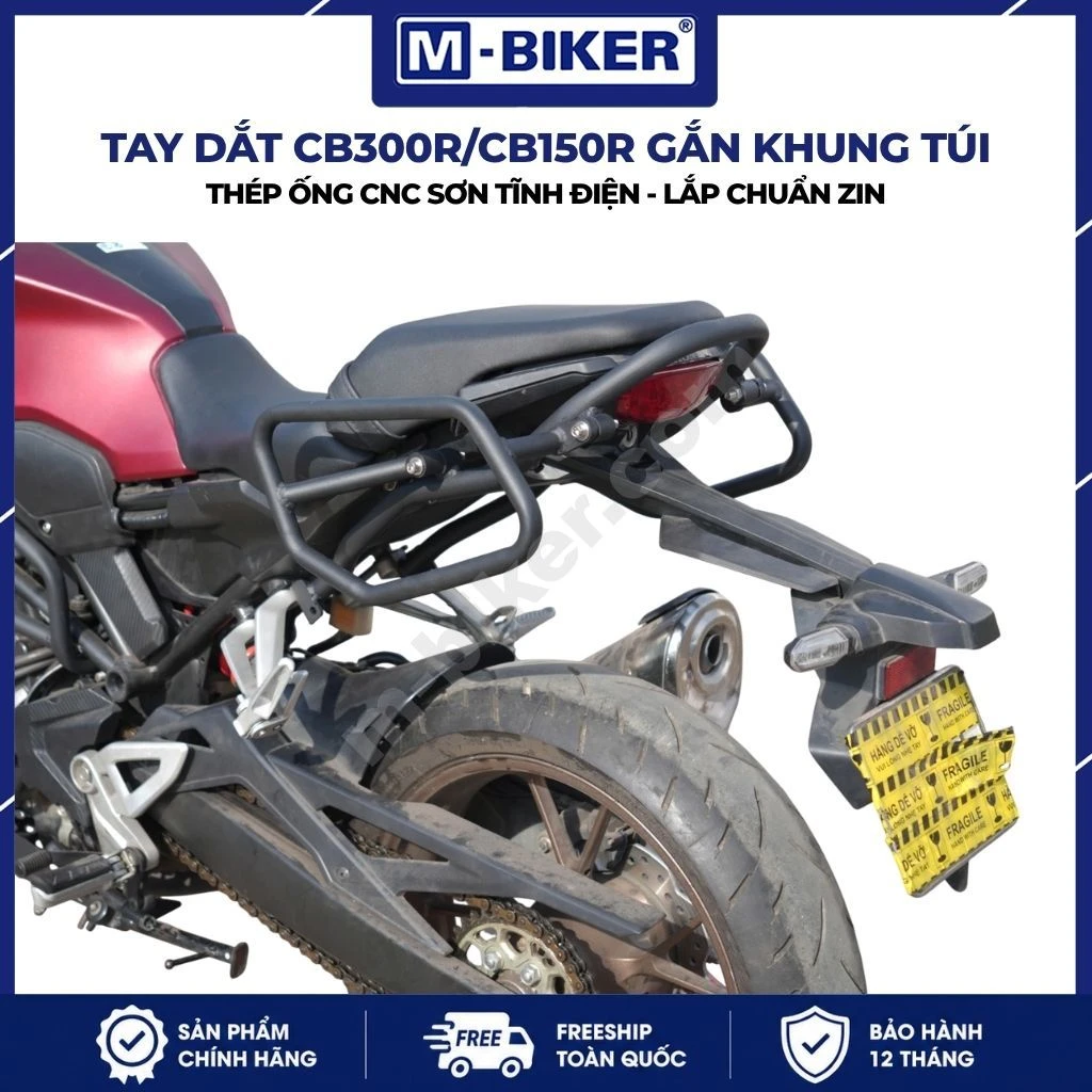 Bộ chống đổ lốc máy MT03 M-Biker: Thông số kỹ thuật & Lắp đặt 2 Chi tiết mối hàn và thanh thép uốn cong của khung bảo vệ lốc máy M-Biker