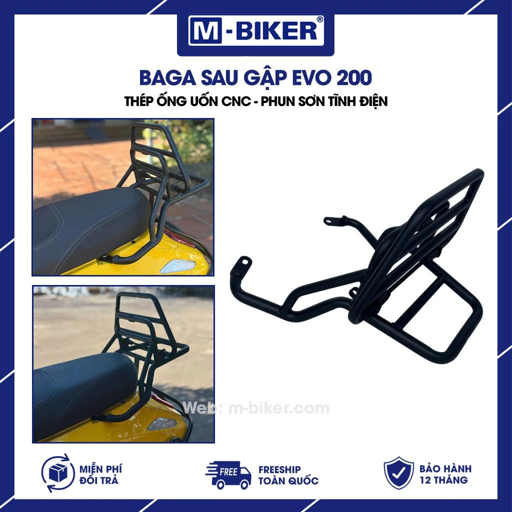 Baga MBiker NVX V3: Lắp đặt chuẩn, chịu tải nặng an toàn 5 Góc uốn kim loại mịn màng của baga MBiker V3 thể hiện công nghệ uốn CNC nguyên khối chính xác