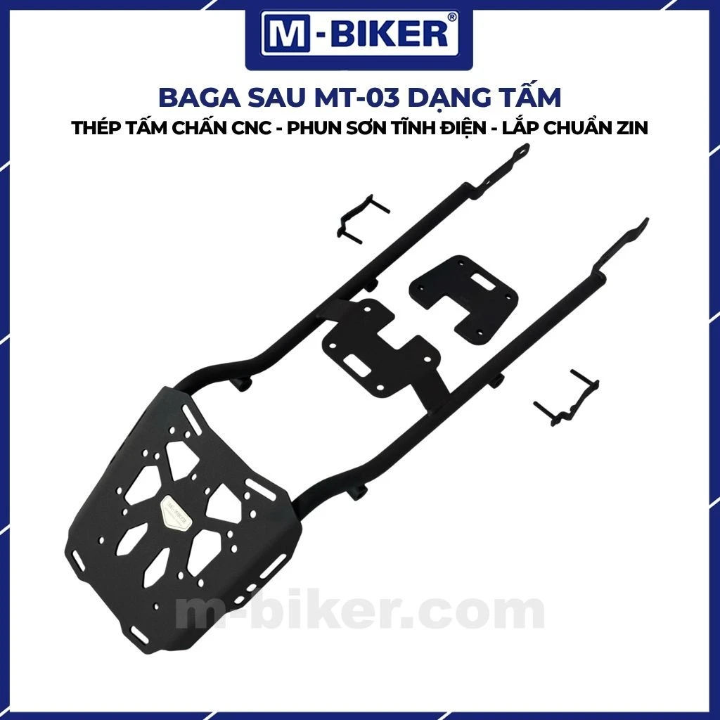 Mặt phẳng gắn thùng của baga M-Biker NVX V2 có kích thước chuẩn 280x220mm tương thích đế Givi
