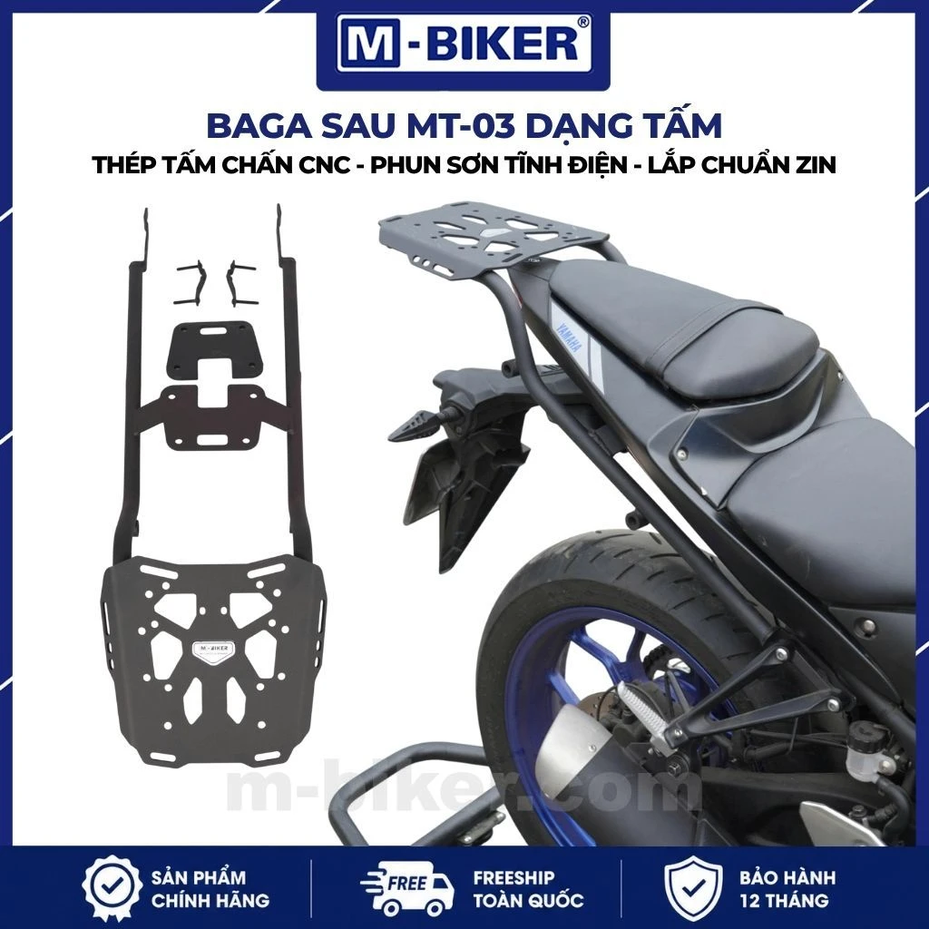 Baga sau Yamaha NVX M-Biker: Checklist hàng thật và lắp đặt chuẩn 3 Chi tiết mối hàn CNC liền mạch và logo khắc laser sắc nét trên khung baga M-Biker chính hãng phân biệt với hàng nhái.