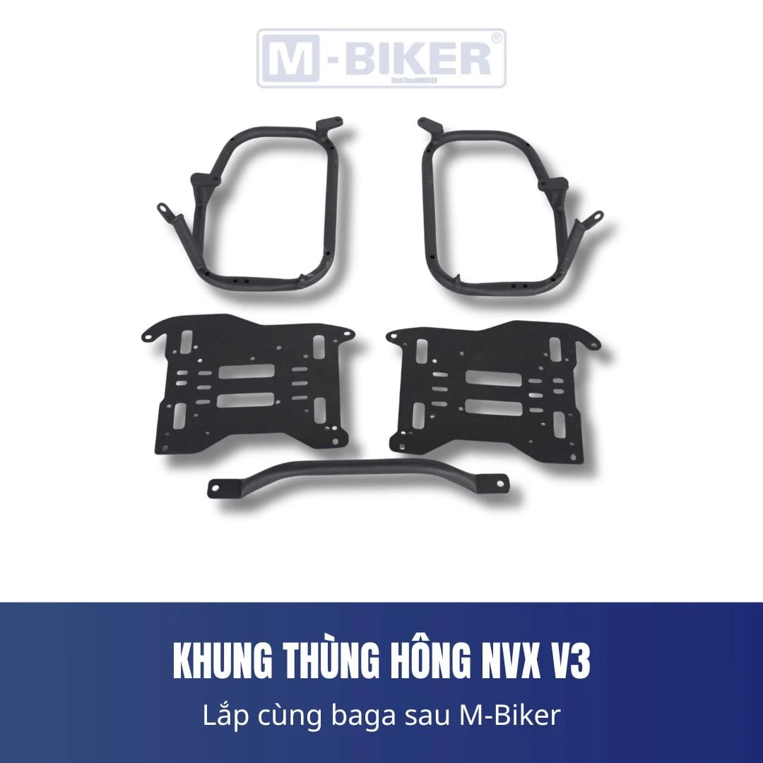 Baga MBiker NVX V3: Lắp đặt chuẩn, chịu tải nặng an toàn 3 Chi tiết điểm bắt ốc baga độ MBiker vào khung sườn thép so với baga nhựa nguyên bản