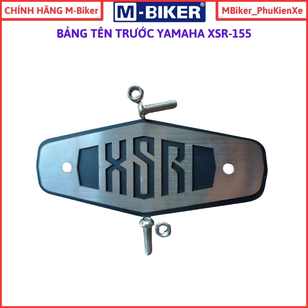 Tem bảo hành và logo M-Biker được in sắc nét trên thân chân chống thép