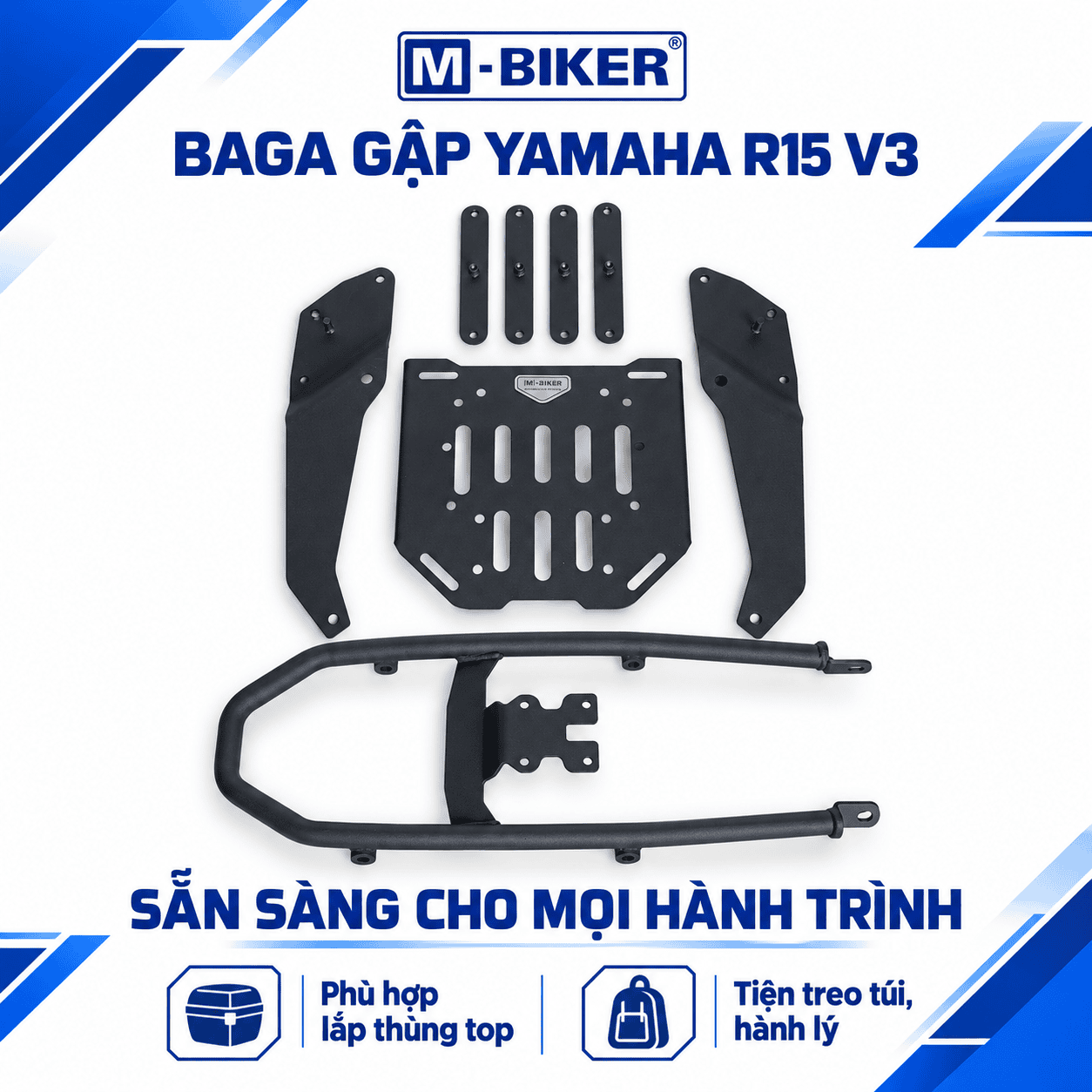 Baga Gập Yamaha R15 V3 M-Biker, Baga Sau Hỗ Trợ Chở Đồ 21 baga gap r15v3 10
