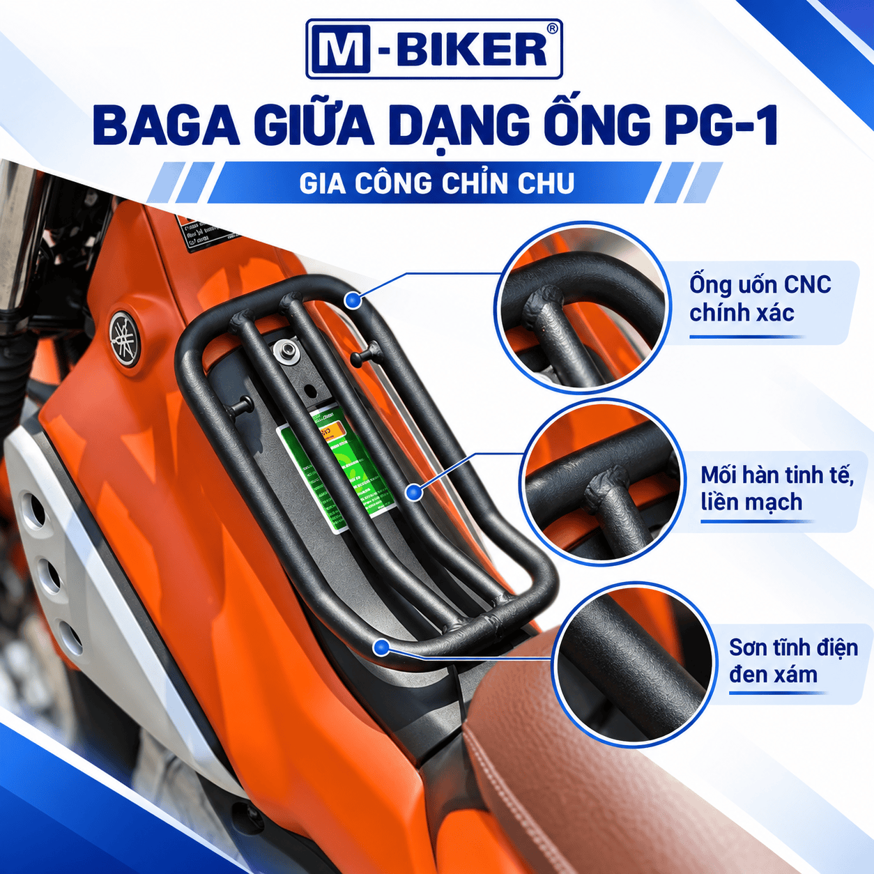 Baga giữa Yamaha Pg1 - Baga ống uốn Yamaha Pg1