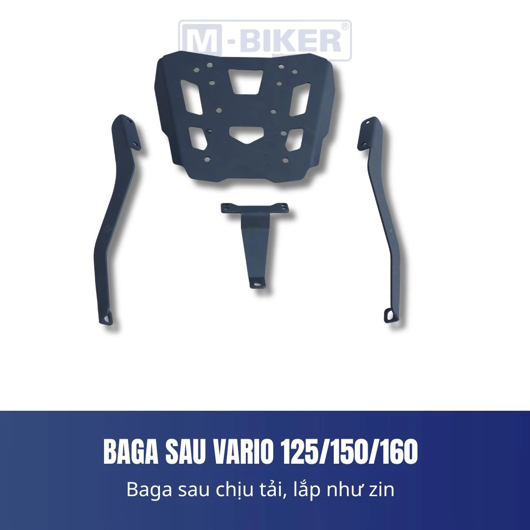Giá baga sau Vario Mbiker: Bảng giá chi tiết và cách chọn đúng mã 3 Baga sau Mbiker chất liệu inox 304 sáng bóng thiết kế riêng cho dòng xe tay ga Honda Vario 160