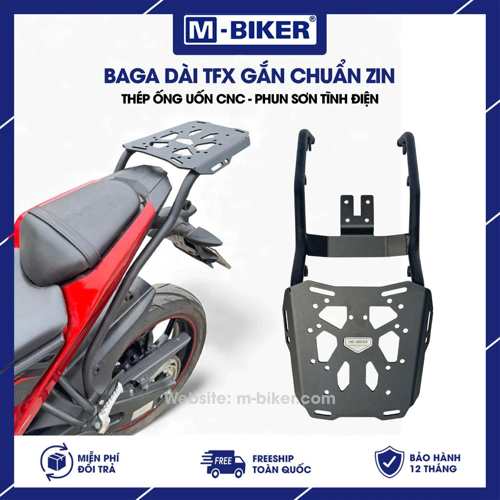 Giá baga sau Vario Mbiker: Bảng giá chi tiết và cách chọn đúng mã 2 Baga sau dạng ống thép sơn tĩnh điện màu đen dành cho xe tay ga Honda Vario đặt trên mặt phẳng
