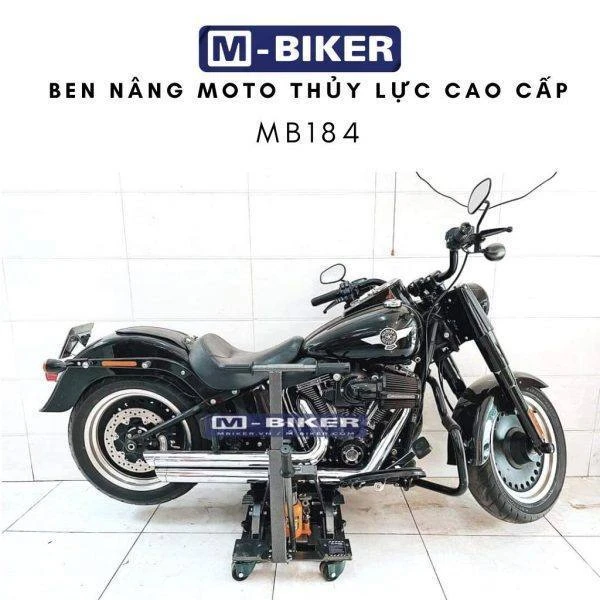 Khung thép ben nâng thủy lực MB184 đỡ gầm xe mô tô Classic phân khối lớn tại xưởng cơ khí