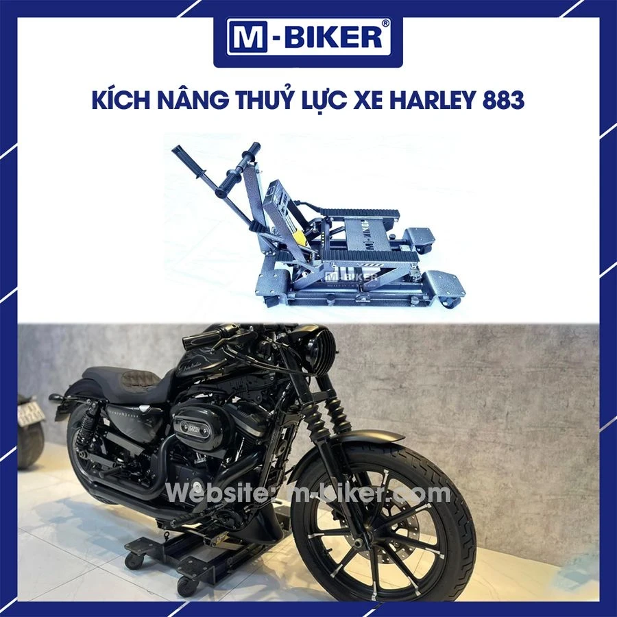 Ben nâng xe touring nặng M-Biker: ma trận tải trọng và điểm đặt gầm 5 Ben nâng xe touring nặng M-Biker bằng thép chịu lực đang đỡ một chiếc mô tô phân khối lớn trong gara chuyên nghiệp