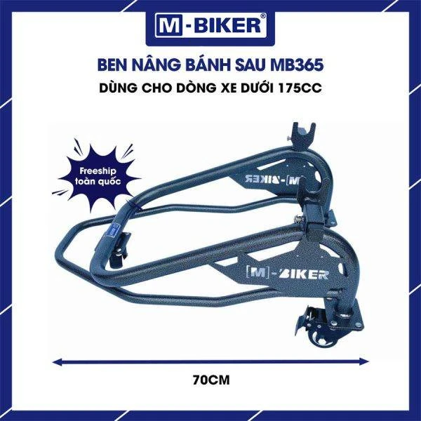 Bàn nâng thủy lực M-Biker cho Harley touring: khung đối chiếu 5 Dây chằng tăng đơ và bộ kẹp chuyên dụng neo giữ phần đuôi xe mô tô du lịch vào các điểm móc trên bệ nâng