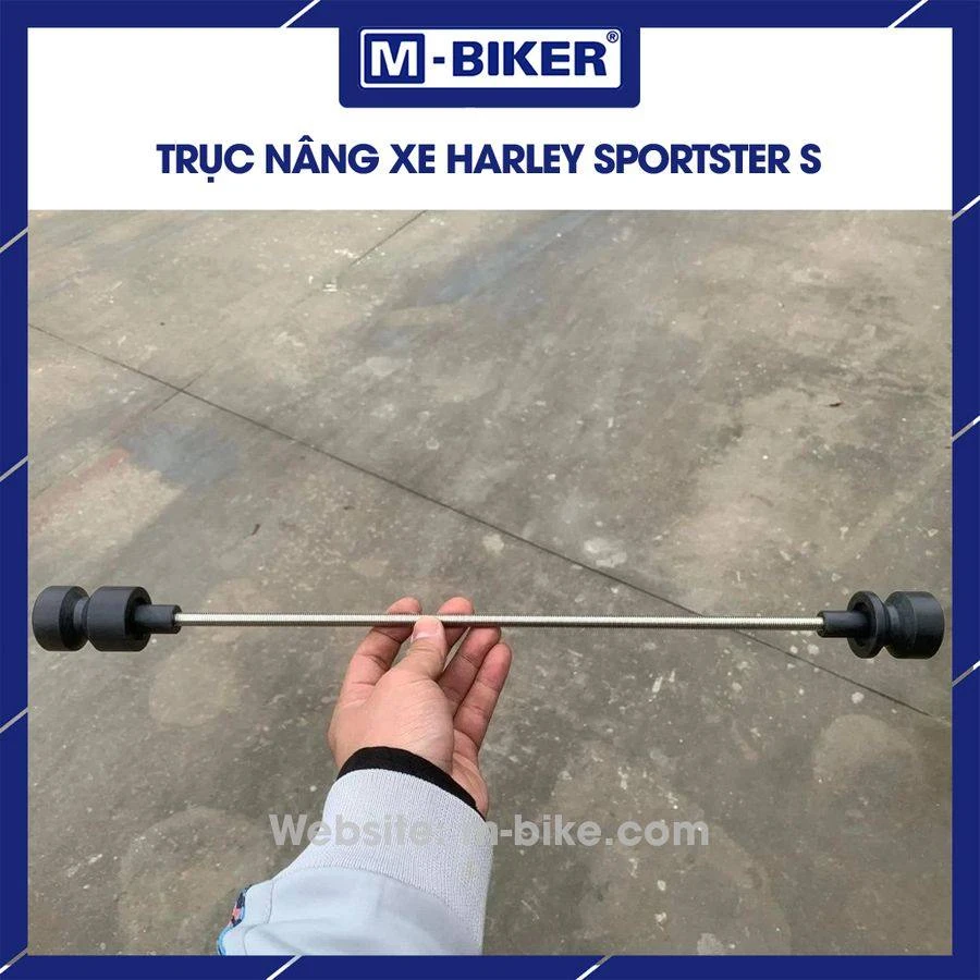 Pad nâng gầm chuyên dụng Harley M-Biker: chọn mã theo hình học gầm 4 Thước kẹp cơ khí đo khoảng cách giữa hai trục nâng dưới gầm xe cruiser phân khối lớn trên sàn bê tông