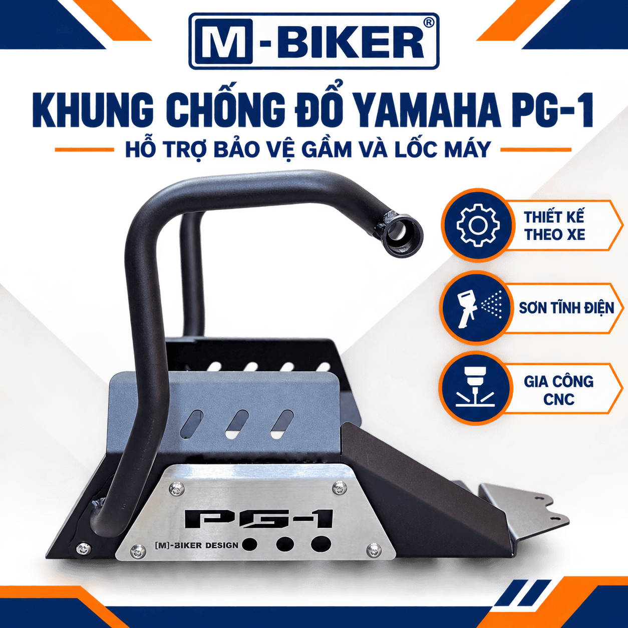 Full bộ ốp gầm + bảo vệ lốc máy Yamaha PG1 mẫu 2 26 op gam PG1 M BIker 1