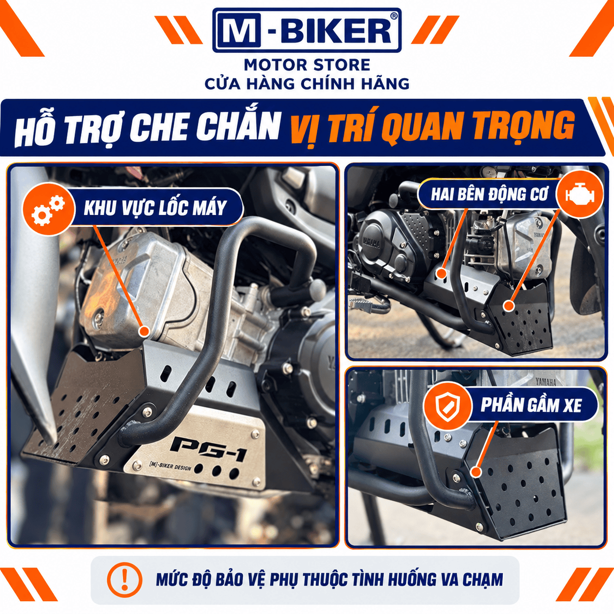 Full bộ ốp gầm + bảo vệ lốc máy Yamaha PG1 mẫu 2