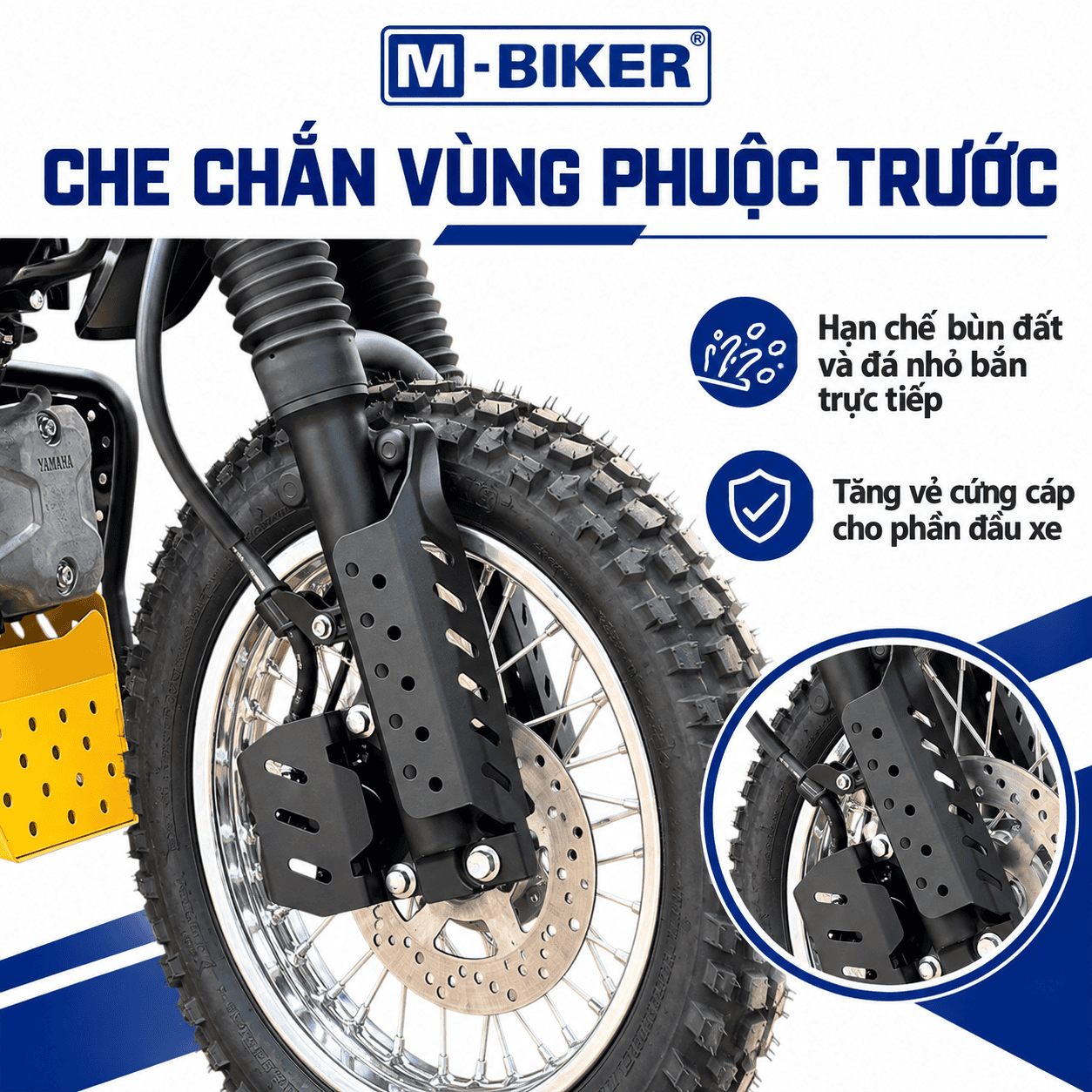 Ốp phuộc trước PG1 Bảo vệ phuộc kèm thanh giằng Mbiker
