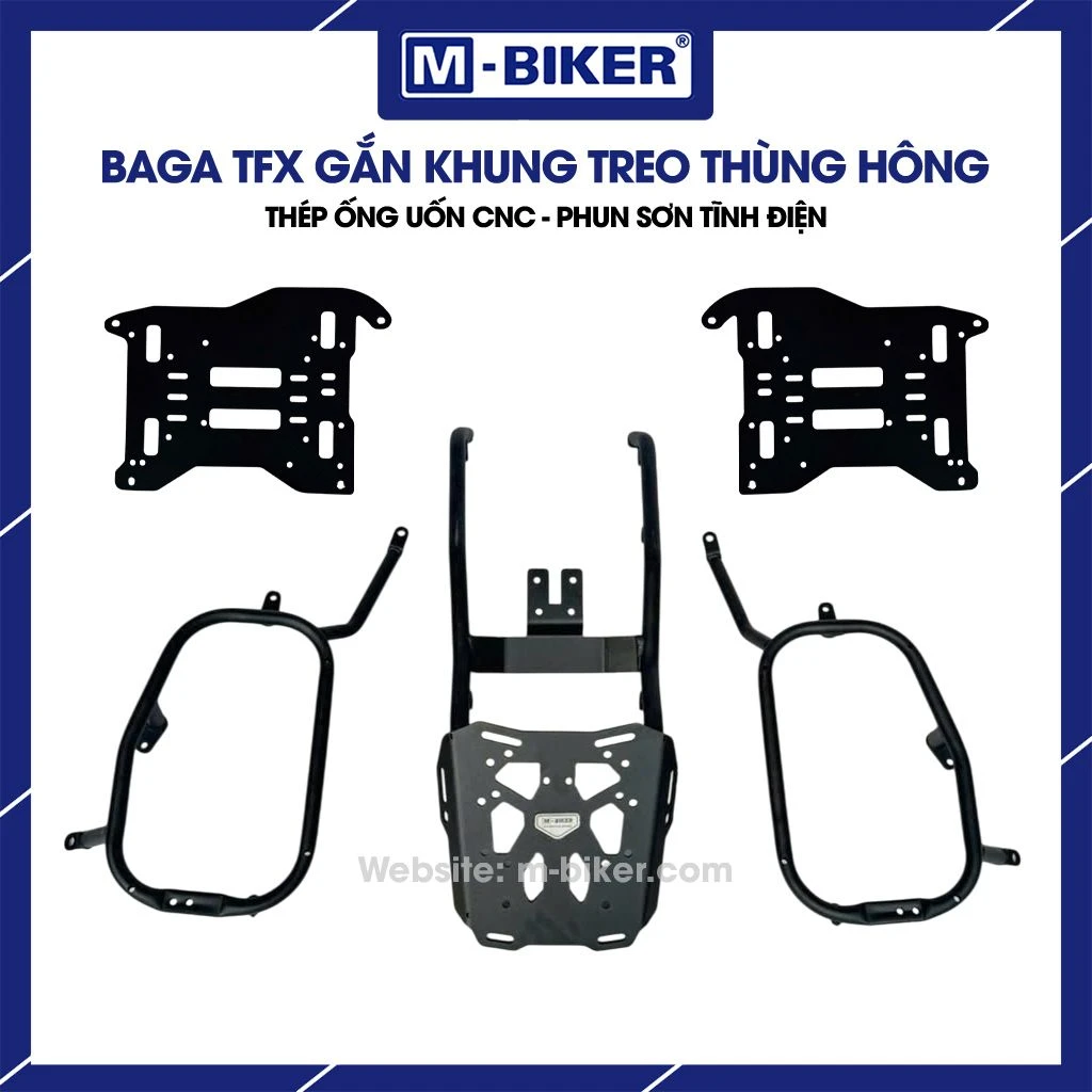 Baga sau NVX V2 đang chịu tải trọng động an toàn khi gắn kèm thùng xe máy phía sau
