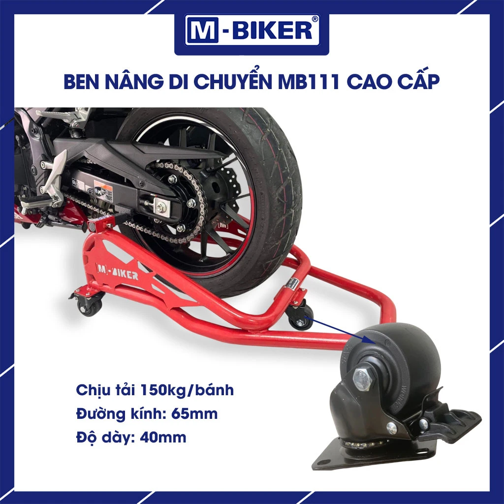 Tay cầm ben nâng tháo lắp nhanh M-Biker: cơ chế chốt & vật liệu 6 Tay cầm ben nâng tháo lắp nhanh M-Biker đang chịu lực bẩy từ chiếc xe phân khối lớn nặng trên 150kg