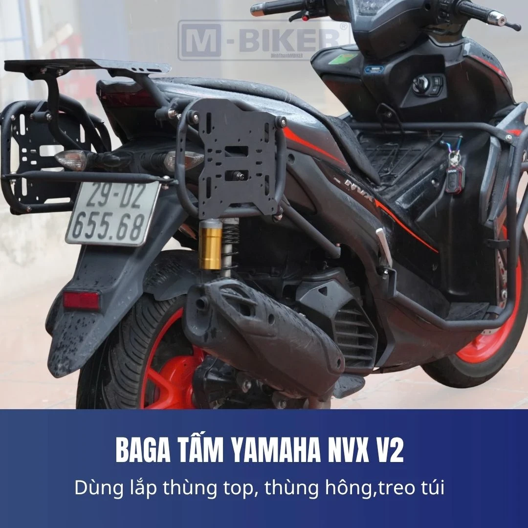 Chống đổ xe máy NVX M-Biker: phân biệt V1/V2 và nhận diện hàng thật 2 Ống thép carbon dày 1.5mm của bộ chống đổ xe máy NVX M-Biker chính hãng với bề mặt sơn tĩnh điện mịn màng