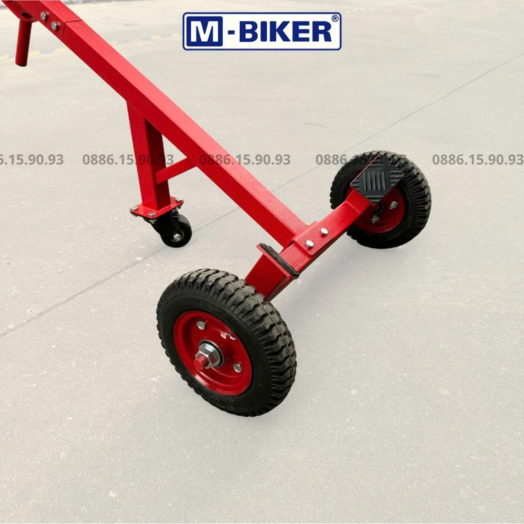 Bánh xe có khóa hãm thông minh M-Biker: thông số & thẩm định 4 Dãy bánh xe đẩy công nghiệp nhiều kích cỡ xếp cạnh nhau thể hiện các mã chịu tải từ nhẹ đến siêu nặng