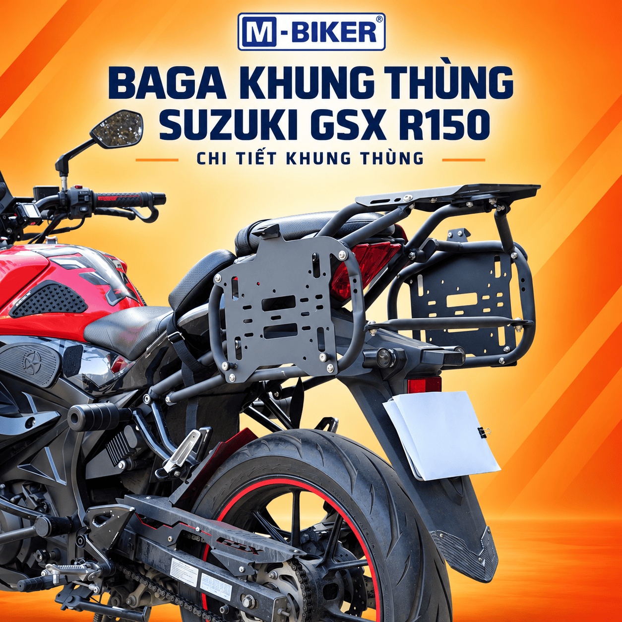 Baga khung thùng Suzuki GSX R150 M-Biker – Gắn thùng sau và thùng hông