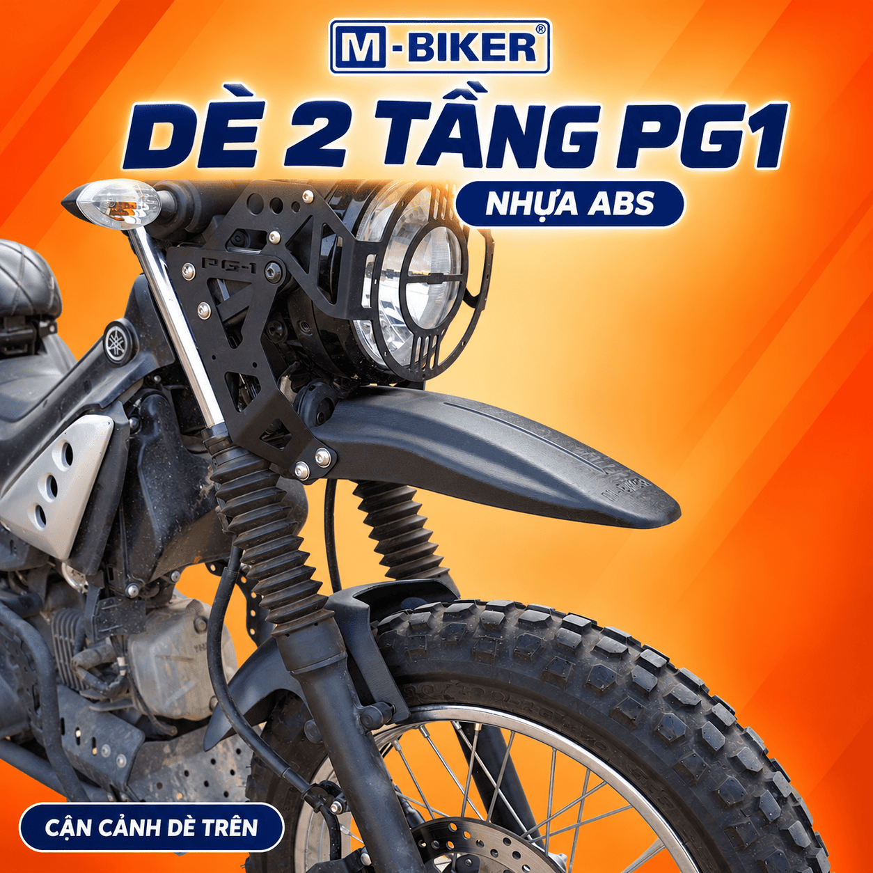 Dè chắn bùn trước 2 tầng PG-1 M-Biker – Nâng cấp tiện ích cho Yamaha PG-1 6 Can canh de 2 tang PG1 3