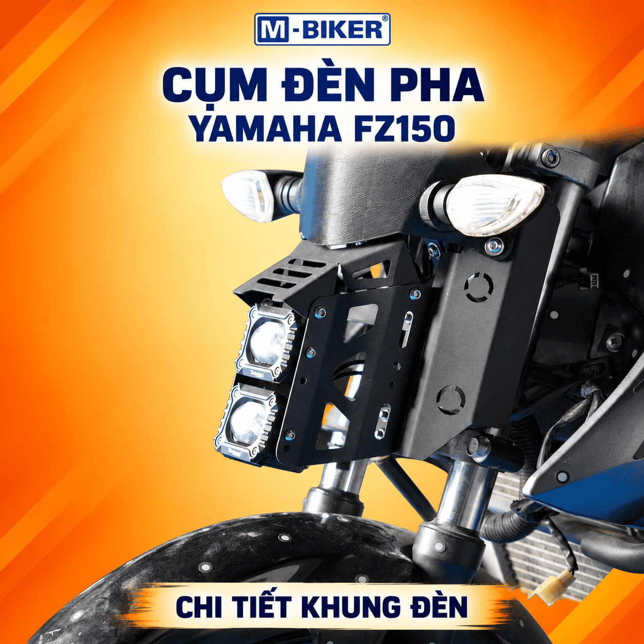Cụm đèn pha Yamaha FZ150 – Thay thế đèn trước, hoàn thiện diện mạo xe 7 Chi tiet khung den Yamaha FZ150 5